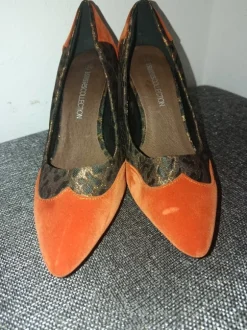 Escarpins femme a talon taille 38 orange léopard 3suisses