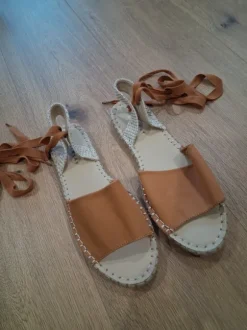 Espadrilles zum Binden, braun, Größe 39, Sinsay
