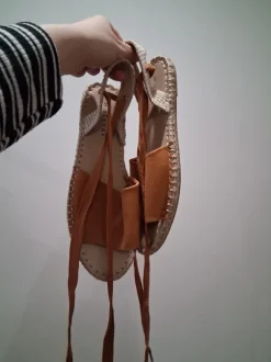 Espadrilles zum Binden, braun, Größe 39, Sinsay