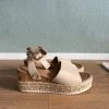 Espadrilles-Sandalen mit leichtem Keilabsatz 36