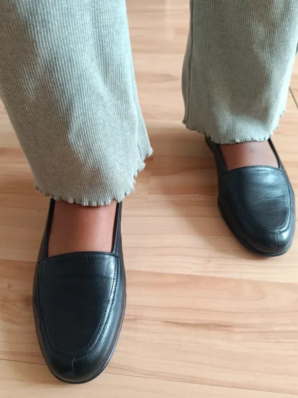 Gabor leder-slipper / Mokassins Schwarz Gr. 4,5 (37.5) Sehr guter
