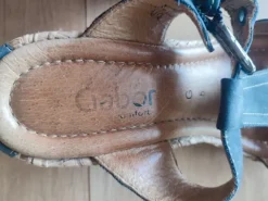 Gabor Sandalen Gr. 5 ( 38 ) blau mit Keilabsatz