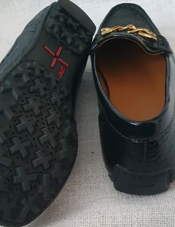 Geox Damen Halbschuh, schwarz Leder gr. 40