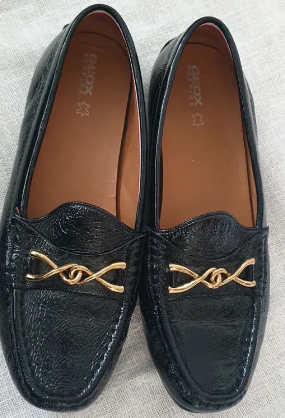 Geox Damen Halbschuh, schwarz Leder gr. 40