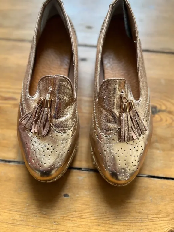Gold Loafers