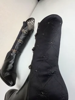 Gothic leather boots