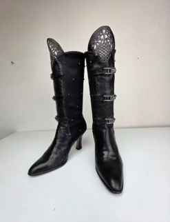 Gothic leather boots