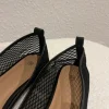 Grid see-through balerinas