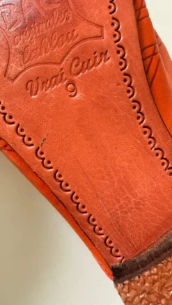 handgefertigte Leder-Mules / Babouches aus Marokko – Unikat – Gr. 38,5–39