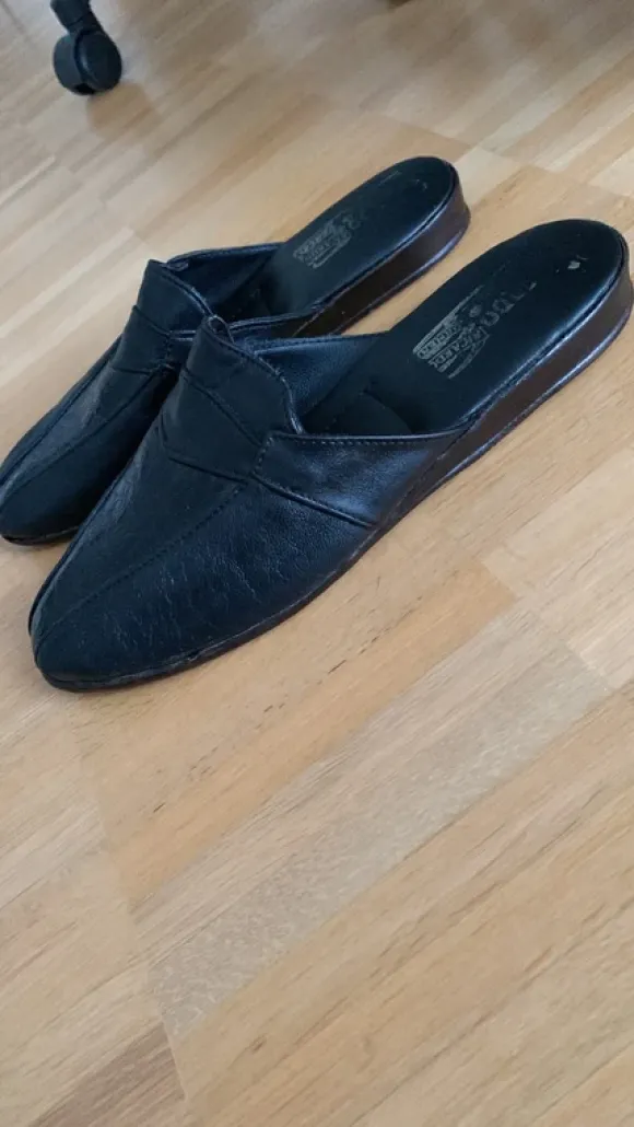 Handmade 80er Jahre Leder Stylische Pantoletten für Herren