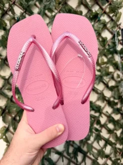 Havaianas | Slim Square Logo Metallic | Pink | 39/40