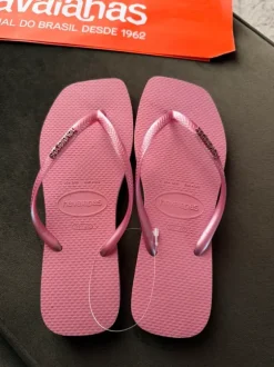 Havaianas | Slim Square Logo Metallic | Pink | 39/40