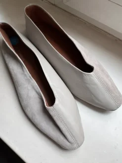 hellgraue Ballerinas / a Piedi and Weekend Flats Trend neu 39 Leder Wildleder mix Designer