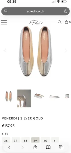 hellgraue Ballerinas / a Piedi and Weekend Flats Trend neu 39 Leder Wildleder mix Designer