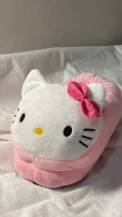 Hello Kitty Plush 3D Slippers | Pink & White | Size 39-41