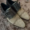 Herenschoenen suede/leer bruin