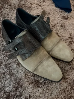 Herenschoenen suede/leer bruin