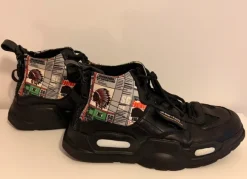 Herren Chunky Sneaker High Top Schwarz Streetwear Schuhe Trend Sneaker Print
