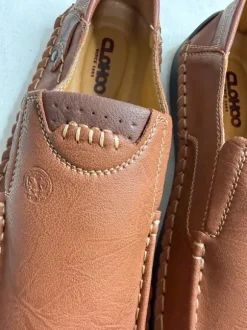 Herren Leder Slipper / Mokassins / bequeme Freizeitschuhe Braun Gr. 47 🤎