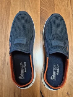 Herren Slipper Rieker Gr 44 blau MemoSoft