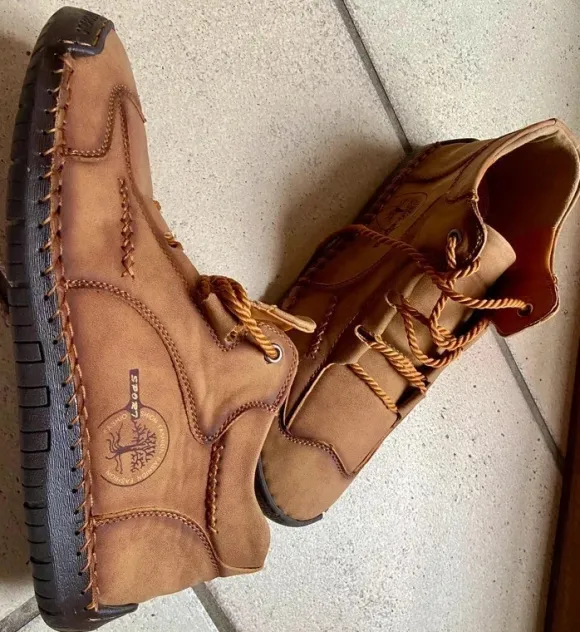 Herrenschuh knöchelhoch Leder leicht neu Gr 45