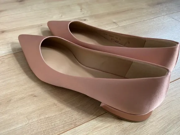 Högl Damen Ballerinas Gr. 38 Rosé Satin Elegant Hochzeit Business
