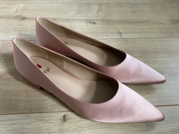 Högl Damen Ballerinas Gr. 38 Rosé Satin Elegant Hochzeit Business