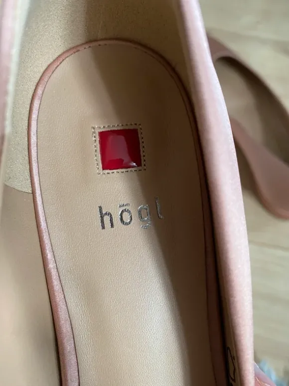 Högl Damen Ballerinas Gr. 38 Rosé Satin Elegant Hochzeit Business