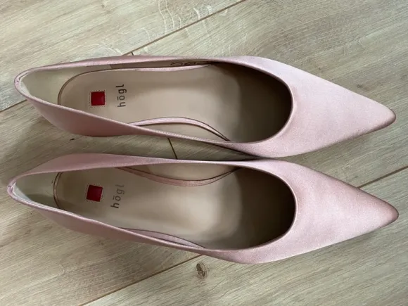 Högl Damen Ballerinas Gr. 38 Rosé Satin Elegant Hochzeit Business