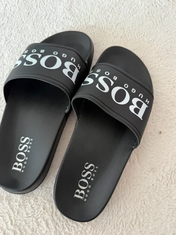 Hugo Boss Slides / Badeschlappen Black White