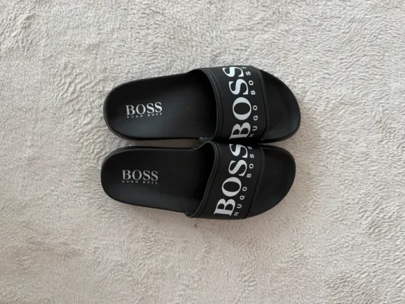 Hugo Boss Slides / Badeschlappen Black White