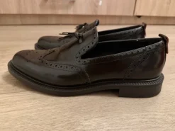 HUGO Lysander Dark Brown Leather Tassel Loafers