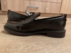 HUGO Lysander Dark Brown Leather Tassel Loafers