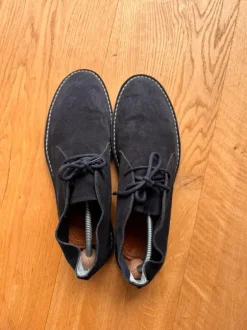 Italienische Wildlederschuhe Herren dunkelblau