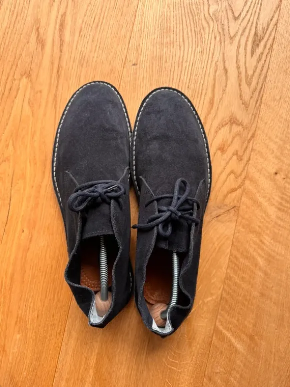 Italienische Wildlederschuhe Herren dunkelblau