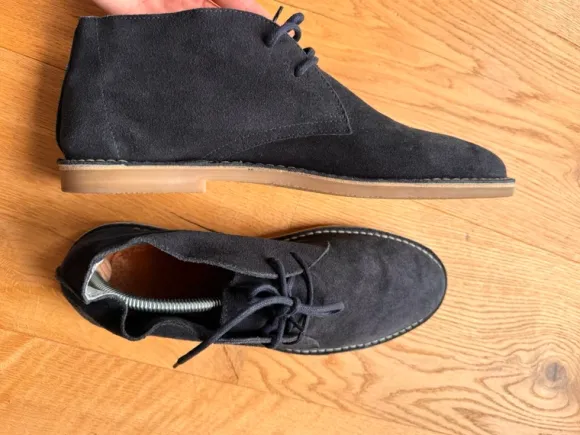 Italienische Wildlederschuhe Herren dunkelblau