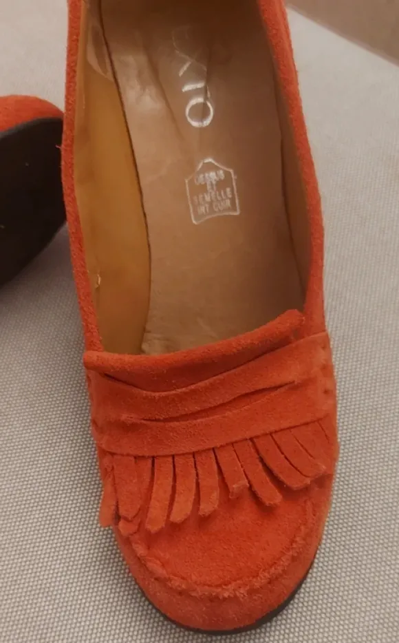 Keil-Absatzschuhe Koralle 37