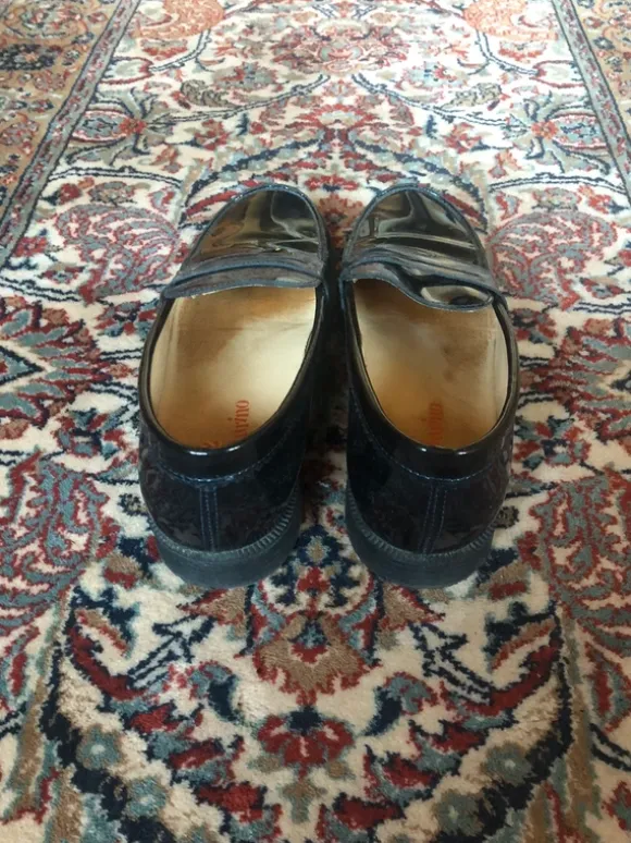 Lack-Penny Loafer schwarz