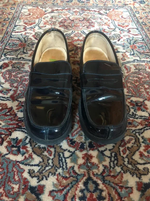 Lack-Penny Loafer schwarz