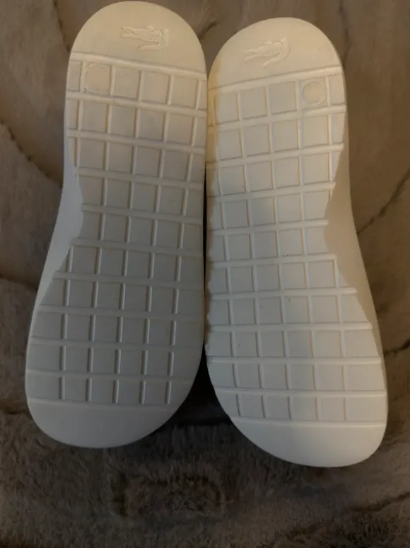 Lacoste Slides / Badelatschen weiß grün