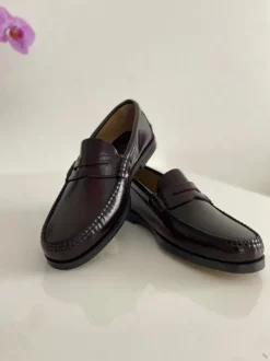 Latino Loafer aus echtem Leder Große 39 im Bordeaux-Ton