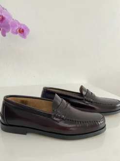 Latino Loafer aus echtem Leder Große 39 im Bordeaux-Ton