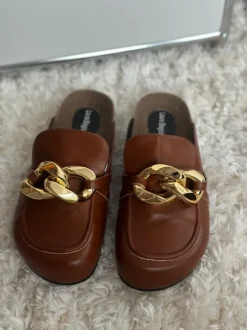 Laura Biagiotti Schuhe Clogs braun Gold Details