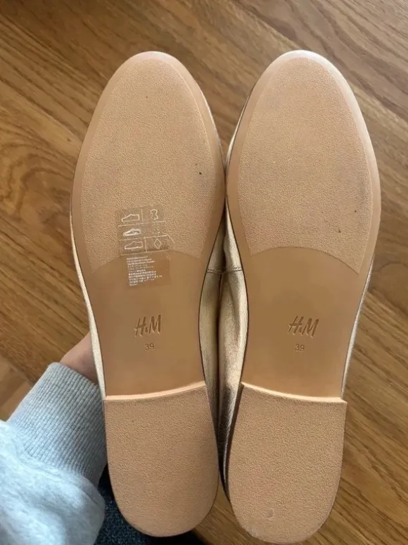 Leather Ballerina Gold