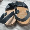 Leder Damensandalen dunkelblau gr. 38