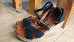 Leder Keilabsatz Echtleder Sandalen von Cox Gr 38
