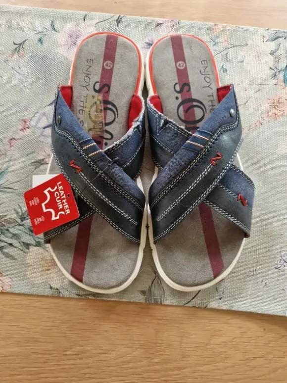 Leder Pantoffeln von s. Oliver in Gr. 42