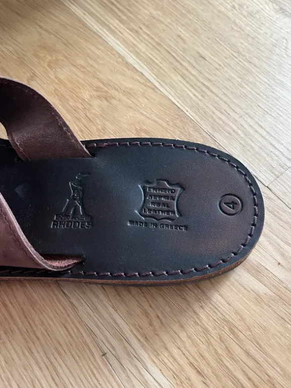 Leder-Flip-Flops (made in Greece) in Größe 43