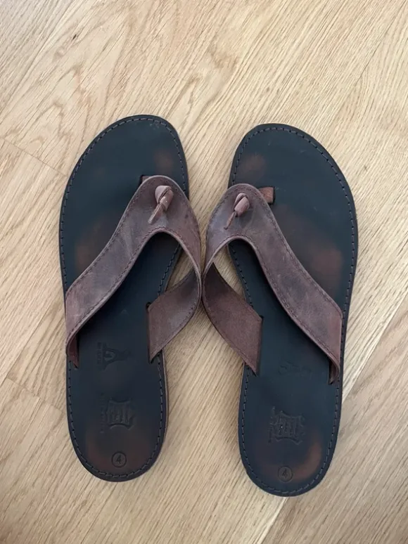 Leder-Flip-Flops (made in Greece) in Größe 43