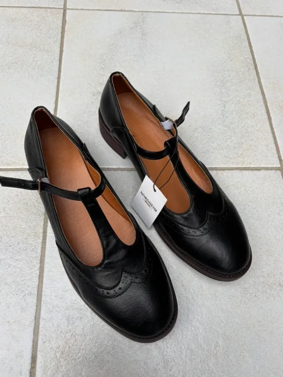 Lederschuhe Damen Schwarz